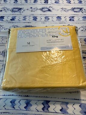 Sweet Home King 6-Piece Sheet Set in Yellow - 1500 Thread Count